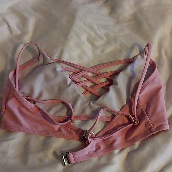 Criss-Cross Pink Bikini top - Picture 8 of 8